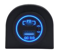 ProRide 12V USB/USB-C Aufbaudose 2 Ports mit Schalter QC3.0 Blau