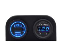 ProRide 12V USB/USB-C Aufputz-Steckdose 2 Ports QC3.0 mit Voltmeter