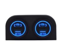 ProRide 12V USB/USB-C Steckdose 4 Ports QC3.0 2-fach Aufbau Blau