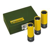 PROXXON Steckschlüsselsatz »Industrial«, Kunststoff/Spezialstahl, Schlüsselgröße: 17-19-21 mm - gruen gruen