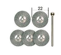 Proxxon - Radbürsten, Edelstahl, Ø 22 mm, 5 Stück + 1 Träger - 28956