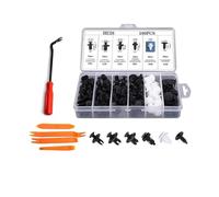 PrzydaSie 100 Stück Auto Befestigung Clips, Universal Schwarz Nylonclips Kunststoffniet Karosserie, Halteklammern Set mit Werkzeugen zum Entfernen von Befestigungselementen, Türverkleidung Panel Clips