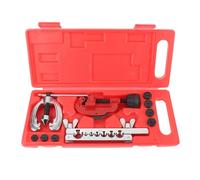 Psytfei Doppeltes Bördelwerkzeug-Set, 45 Grad, 3/16 Zoll bis 5/8 Zoll, Stahllegierung, 7 Adapter, Reparatursatz für Bremsleitungen und Schläuche