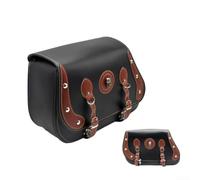 PU Braun Retro Motorrad Satteltaschen für Benda Chinchilla 300 | Wasserabweisendes PU-Leder mit verstärkten Schnallen. Kordelbefestigung für Cruiser und Custom Motorräder. Viel Platz