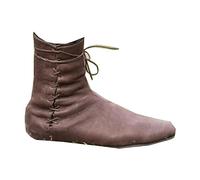 PU Leder Stiefel - Renaissance Mittelalter Cosplay Stiefel Schnürstiefel Motorrad Stiefel Kampf Vintage Distressed Pu Leder Stiefel Mode Stiefel für Frauen und Männer Cosplay,Braun,44