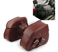 PU Leder Satteltaschen Seitengepäck Werkzeugtasche Braun Moto für Sportster Dyna