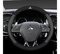 PUCIO Auto Lenkradhülle für Mitsubishi Space Star 2019-2023, Leder Lenkradschoner Lenkrad Booster Cover Anti-Rutsch Lenkradhüllen Zubehör Auto Innenraum,Black