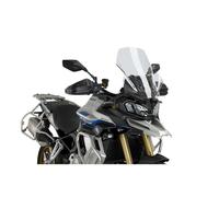 Puig 22250W Hohe und aerodynamische Touring-Scheibe aus 4 mm CN-Acryl mit abgerundetem Profil, flacher Oberkante und Deflektoren zur verbesserten Schutzwirkung, Transparent