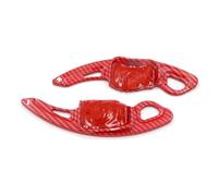 Punxdda Schaltwippen Verlängerung Für Skoda Für Octavia Für A7 Für MK3 Für VRS Für Superb Für B8 Für Scala Für Karoq Für Kodiaq Schaltwippe Lenkrad(Carbon fiber red)
