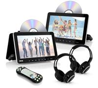 Pyle DVD Player Auto - 2 Kopfstützen Monitore 10,5" (27 cm) für Rücksitz - HDMI Auto Fernseher für Kinder mit Kopfhörer, USB SD AV In/Out
