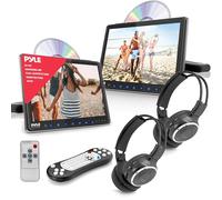 Pyle DVD Player Auto - 2 Kopfstützen Monitore 9,4" (24 cm) für Rücksitz - HDMI Auto Fernseher für Kinder mit Kopfhörer, USB SD AV In/Out