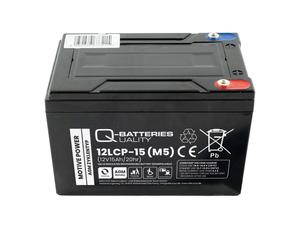 Q-Batteries 12LCP-15 / 12V - 15Ah Blei Akku Zyklentyp AGM - Deep Cycle VRLA Schraubanschluss M5