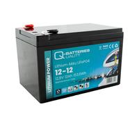 Q-Batteries Lithium Akku 12-12 12,8V 12Ah 153,6Wh LiFePO4 Batterie