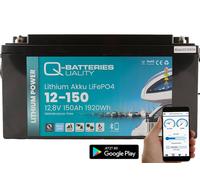 Q-Batteries Lithium Akku 12-150 | 12,8V 150Ah 1920Wh LiFePO4 Batterie mit Bluetooth