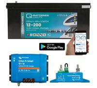 Q-Batteries Lithium Akku 12,8V 200Ah mit Victron Orion-Tr 12/12-18A DC/DC