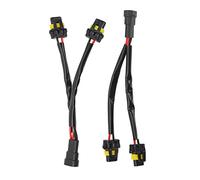 QCSTORE 9005 9006 Scheinwerfer-2-Wege-Splitter-Kabelbaum-Adapter, Langlebiges Drahtkabel für Nachtfahrten, 2 Stück für LKW-Pickup-LED-Nachrüstung