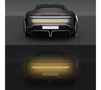 QDFNJYONG Auto Kofferraum Aufkleber für Porsche 992 Turbo S 2020-2025,Reflektierende Streifen Nachtsichtbarkeit Selbstklebend Reflektorband,A/Yell-ow