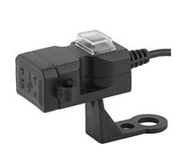 Qiilu 12V Dual-USB-Port Motorrad-Ladegerät Wasserdichtes Lenker-Ladegerät 5V 1A / 2.1A Adapter Telefonsteckdose (12-24V) Y4o655