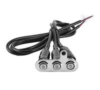 Qiilu Motorrad Lenkerschalter 12V Edelstahl Motorrad Lenker Schalter LED Modifikation Halterung Steuerknopf, 3 Tasten