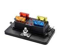 Qiorange 4 Wege Blade Sicherungskasten 12V 24V mit LED-Anzeige Sicherungsblock für Auto Boot Marine Caravan