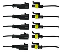 Qiorange 5Pcs 1-Polig Kabel Steckverbinder Stecker Wasserdicht Schnellverbinder KFZ LKW Auto