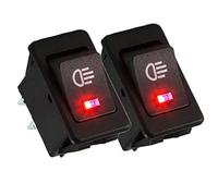 Qiorange Auto 35A 12V KFZ Schalter wasserdicht beleuchtet LED Rot 4 Polig Wechsel Switch Kippenschalter Wippschalter EIN-/Ausschalter für Nebelscheinwerfer Scheinwerfer