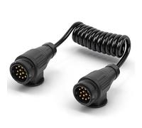 Qiping Anhängerkabel 13 Polig mit Stecker 1.8M, Anhänger kabelbaum 13 Polig, 13 Polig Anhängerstecker auf 13 Poliger Stecker Adapterkabel für Anhänger Wohnwagen KFZ LKW