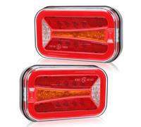 Qiping LED Anhänger Rückleuchten, 12V/24V Universal Anhänger Beleuchtung Set 5 Funktionen, 30CM Kabel & E9-Zertifiziert, Wasserdicht IP67, PKW LKW Rücklicht Beleuchtung für Caravan Boot Vans