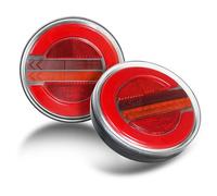 Qiping LED Hamburger Rückleuchten Anhänger,LKW PKW RV Rund Rücklicht Anhänger Beleuchtung,12/24V DC Rücklichter Set mit E9-Geprüfte