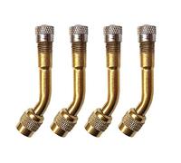 QitinDasen 4Pcs Professionell Reifen Ventilverlängerung Adapter Set, 135 Grad Messing Reifenventil Verlängerung Schrader Ventil Adapter, für Fahrrad, Motorrad, Auto (Golden)