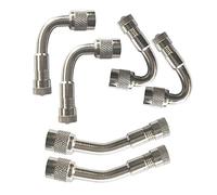 QitinDasen 6Pcs Professionell Reifen Ventilverlängerung Adapter Set, Vernickeltes Kupfer Reifenventil Verlängerung Schrader Ventil Adapter, für Fahrrad, Motorrad, Auto (Silber, 45°, 90°, 135°)