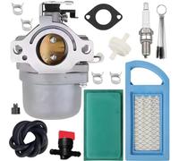 Qiuwanzia 590399 Vergaser für Briggs & Stratton 21A902 21A907 21A807 21A977 21A907 21A877 21B902 21B907 21B972 21B977 21D807 Rasenmähermotoren Teile 796077 mit 794421 Luftfilter 697292 Vorfilter