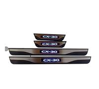 QIUYU2024 4 Stück Rostfreier Stahl Auto Einstiegsleisten mit LED Licht für Mazda CX-30 CX30 2020-2025, Türschweller Pedal Schützen Leisten Schweller Schutz Aufkleber