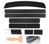 QIZUN 5pcs Auto Kohlefaser Einstiegsleisten Schutz für VW T-Cross 2019-2023 2024, Carbon Einstiegsleisten Kratzschutzfolie, Langlebig Lackschutzfolie