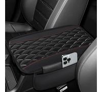 QLEQMZTV Auto Armlehnenkissen für Opel Mokka B GS Line 2021-2025, Leder Mittelkonsole Abdeckung Auto Armlehnenschoner Armlehnen Polster Mit Organizer Taschen Komfort Innenraum Zubehör,Black