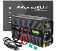 Qoltec Monolith 1200 MS Wave Spannungswandler | 12V auf 230V | 600/1200W | USB