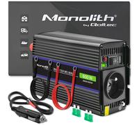 Qoltec Spannungswandler Monolith 600 MS Wave | 12V auf 230V | 300/600W | USB