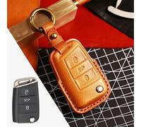 QPDDFG Autoschlüssel Hülle für Skoda Kodiaq Kamiq Rapid Spaceback, Schlüsselgehäuse Schlüsselhülle Cover Kratzfestes SchlüsselanhängerAbdeckung Schlüssel Schutz Gehäuse,A Brown