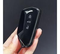 QPDDFG Autoschlüssel Hülle für VW ID.3 ID.4 ID.5 ID.7 2020-2025, Schlüsselgehäuse Schlüsselhülle Cover Kratzfestes SchlüsselanhängerAbdeckung Schlüssel Schutz Gehäuse,B Transparent Black