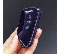 QPDDFG Autoschlüssel Hülle für VW ID.3 ID.4 ID.5 ID.7 2020-2025, Schlüsselgehäuse Schlüsselhülle Cover Kratzfestes SchlüsselanhängerAbdeckung Schlüssel Schutz Gehäuse,C Transparent Purple