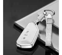 QPDDFG Autoschlüssel Hülle für VW Multivan T7 2020-2025, Schlüsselgehäuse Schlüsselhülle Cover Kratzfestes SchlüsselanhängerAbdeckung Schlüssel Schutz Gehäuse,B Silver