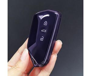 QPDDFG Autoschlüssel Hülle für VW Multivan T7 2020-2025, Schlüsselgehäuse Schlüsselhülle Cover Kratzfestes SchlüsselanhängerAbdeckung Schlüssel Schutz Gehäuse,C Transparent Purple