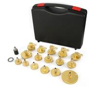 QPKING 17-TLG Bremsenentlüfter-Adapter-Set, Aluminium eloxiert, Hauptbremszylinder-Adapterkit mit Gummidichtung, inkl. Schnellkupplung & Aufbewahrungskoffer, für elektrische & manuelle Entlüfter