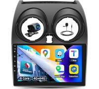Qualcomm 8 Kerne 4G+ 64G Android 15 Autoradio für Nissan Qashqai J10 2006-2016 CarPlay Wireless Android Auto 9 Zoll IPS-Touchscreen GPS Bluetooth 5.1 DSP WiFi Rückfahrkamera AHD SWC
