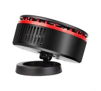 Qualoramall 12 V Autoheizung mit 360-Grad-Drehung zum Auftauen und Beschlagen der Windschutzscheibe, tragbarer Ventilator für Fahrzeug, LKW, Camping, Reisen, Schwarz / Orange (Schwarz-Rot)