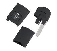 Qualoramall Ersatz-Autoschlüsselgehäuse mit ungeschliffenem Schlüsselblatt, kompatibel mit Demio 2 3 5 6 CX7 CX9 RX8 MX5 MPV-Fernbedienung, passend für CR1620-Batteriehalter-Modelle, 2-Tasten-Design