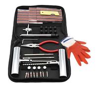 QUNNIE Reifenreparatursatz 48Pcs Reifen Flickzeug mit Steckern Universal Reifenreparaturwerkzeuge zur Reparatur von Reifenpannen und Stecker Flickzeug für Auto Motorrad LKW Traktor Anhänger（48pcs