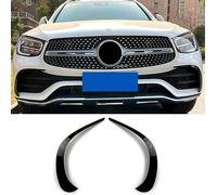 QuTbag Auto Frontstoßstange Lufteinlass Kühlergrill Seitenlamellen Luftmesser Spoiler, Auto Dekoration Zubehör, für Mercedes-Benz GLC-Klasse GLC260 GLC300 2020+,Black
