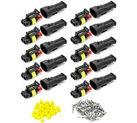 QWORK® 10 Stücke KFZ Stecker Wasserdicht, Steckverbinder 2 Polig, Kabel Steckverbinder Stecker, für KFZ LKW Motorrad