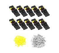 QWORK® 10 Stücke KFZ Stecker Wasserdicht, Steckverbinder 4 Polig, Kabel Steckverbinder Stecker, für KFZ LKW Motorrad
